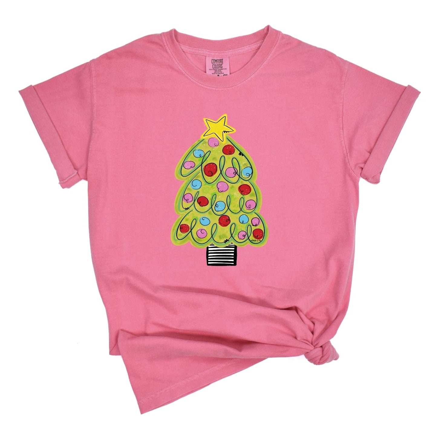 Pink Whimsical Christmas Tree T-Shirt