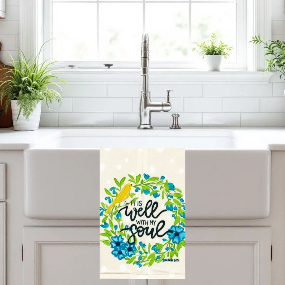 It Is Well Yellow Bird Tea Towel