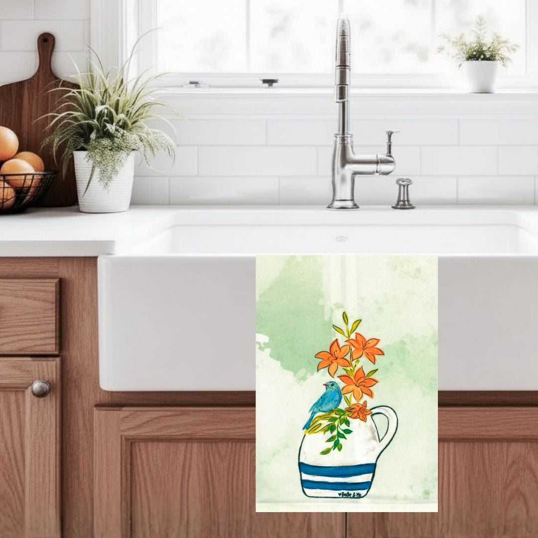Bluebird Lily Tea Towel