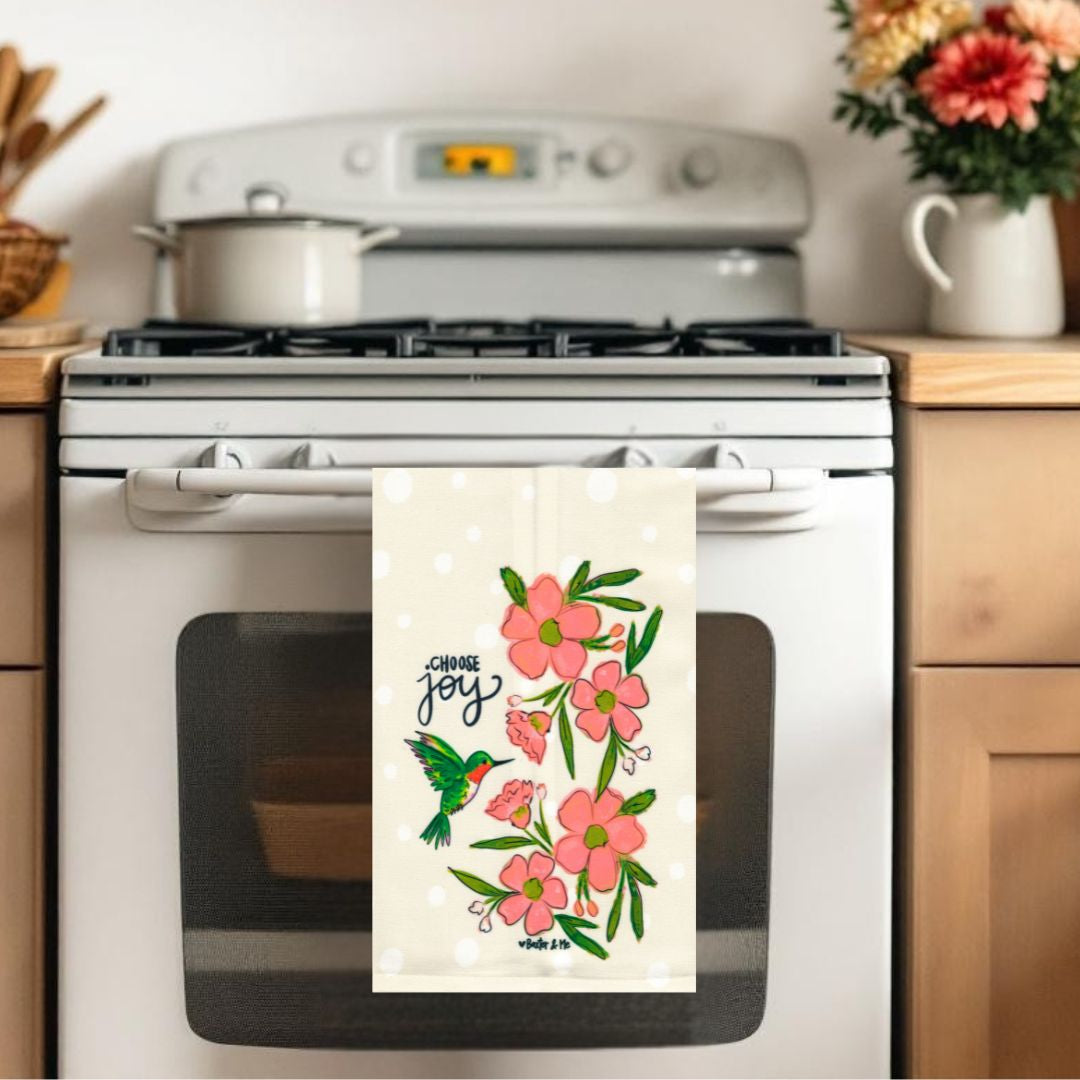 Choose Joy Hummingbird Tea Towel