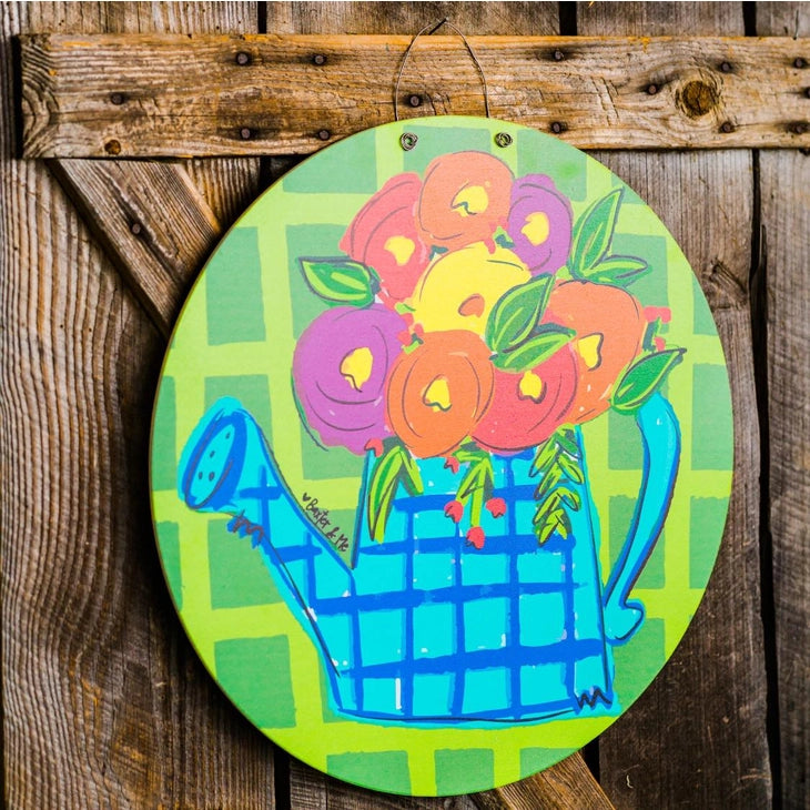 Spring Watering Can Door Hanger