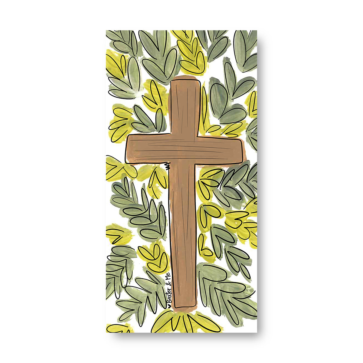 Greenery Cross - Wrapped Canvas