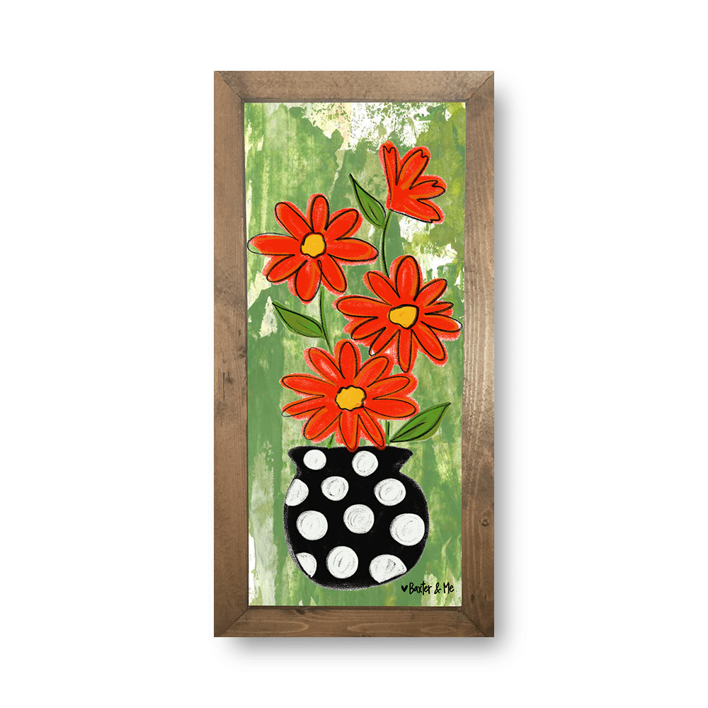 Polka Dot Vase - Framed Art