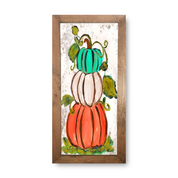 Trio Stacked Pumpkin Framed Art