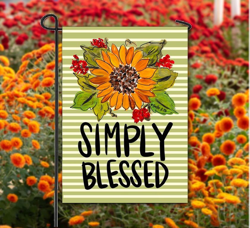 Simply Blessed Garden Flag