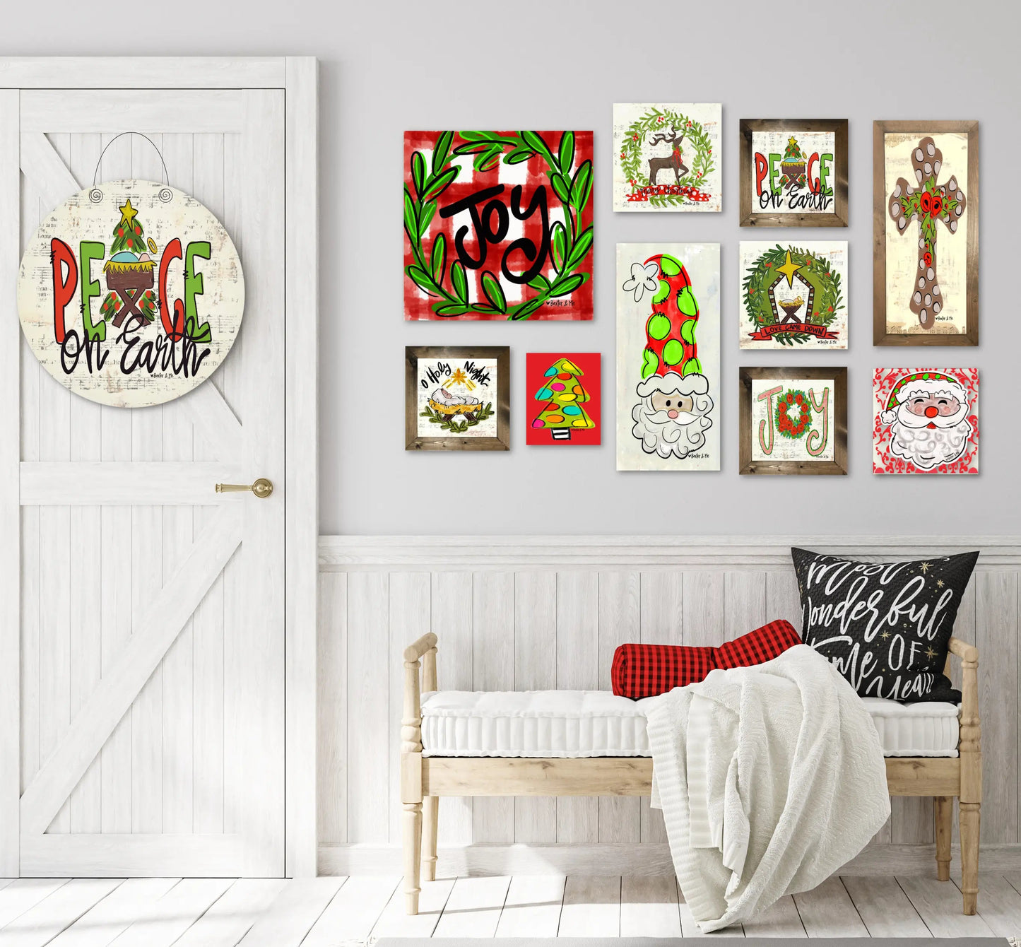 Polka Dot Cross - Framed Art
