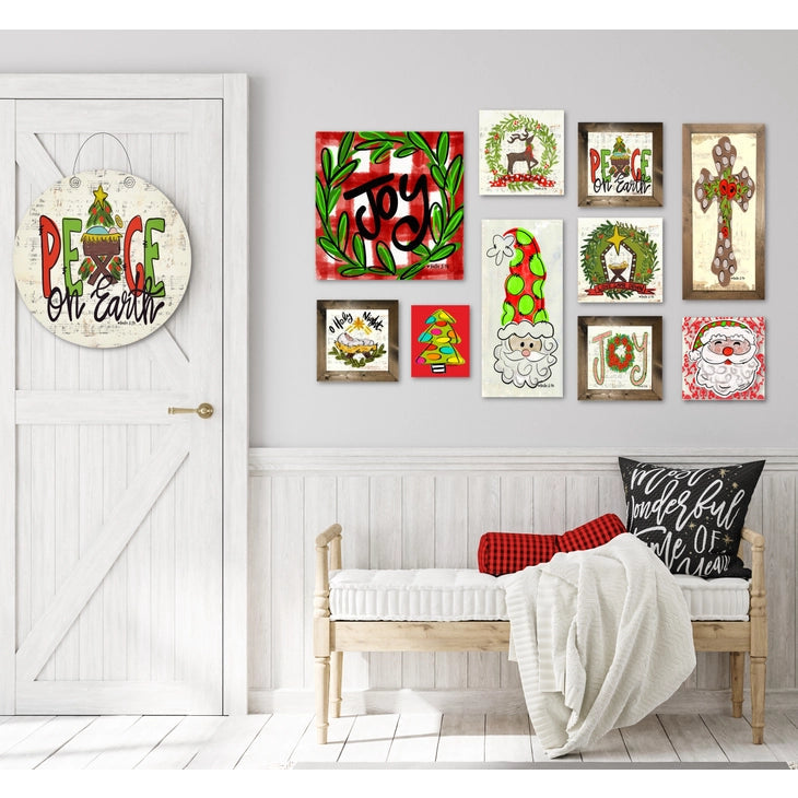 Santa With Tall Hat - Wrapped Canvas
