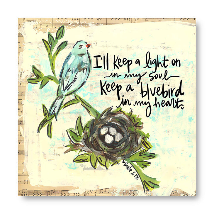 Bluebird In My Heart - Wrapped Canvas