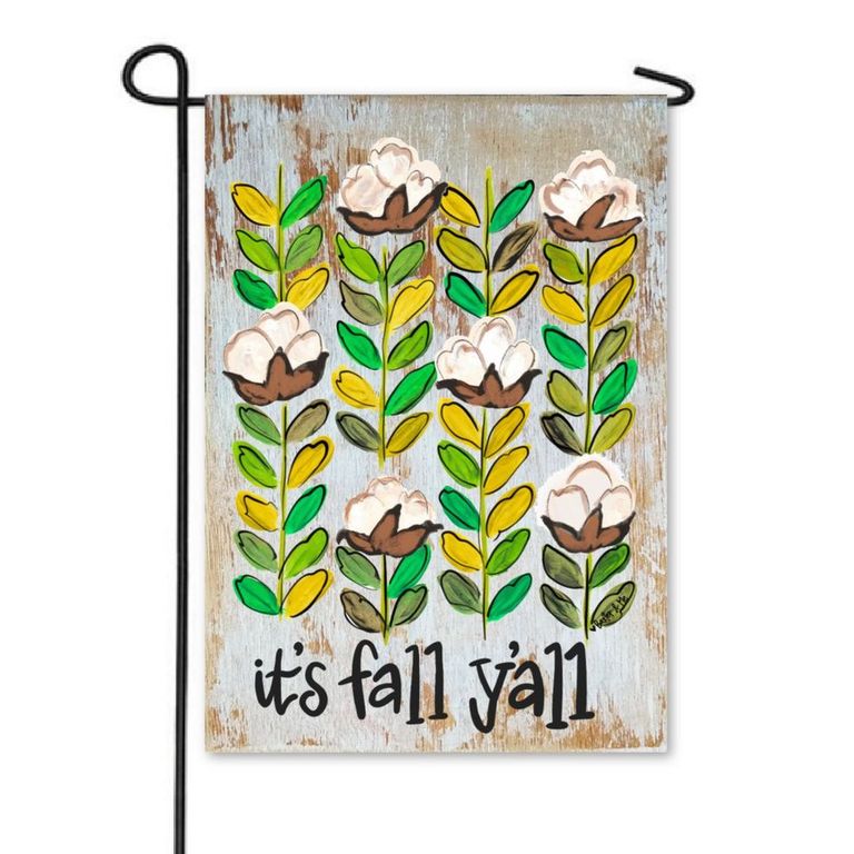 It's Fall Y'all Cotton Stem Garden Flag