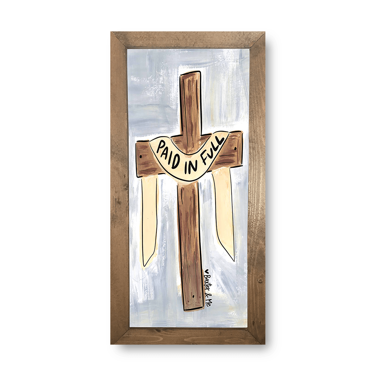 Paid In Full Cross - Framed Art