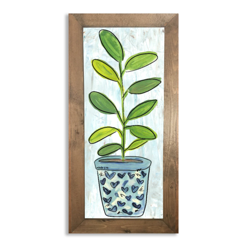 Blue Planter Framed Art