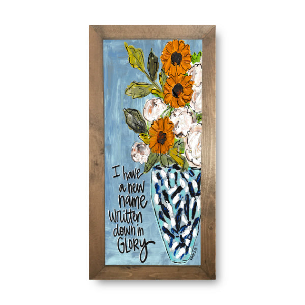 New Name Written in Glory Framed Art