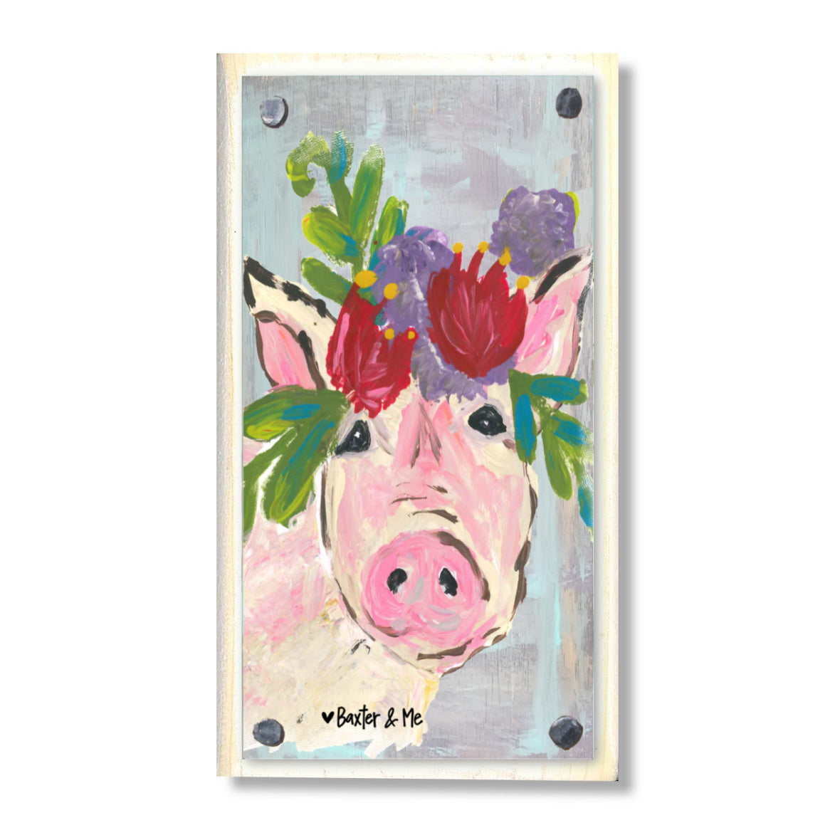 Boho Pig Happy Block