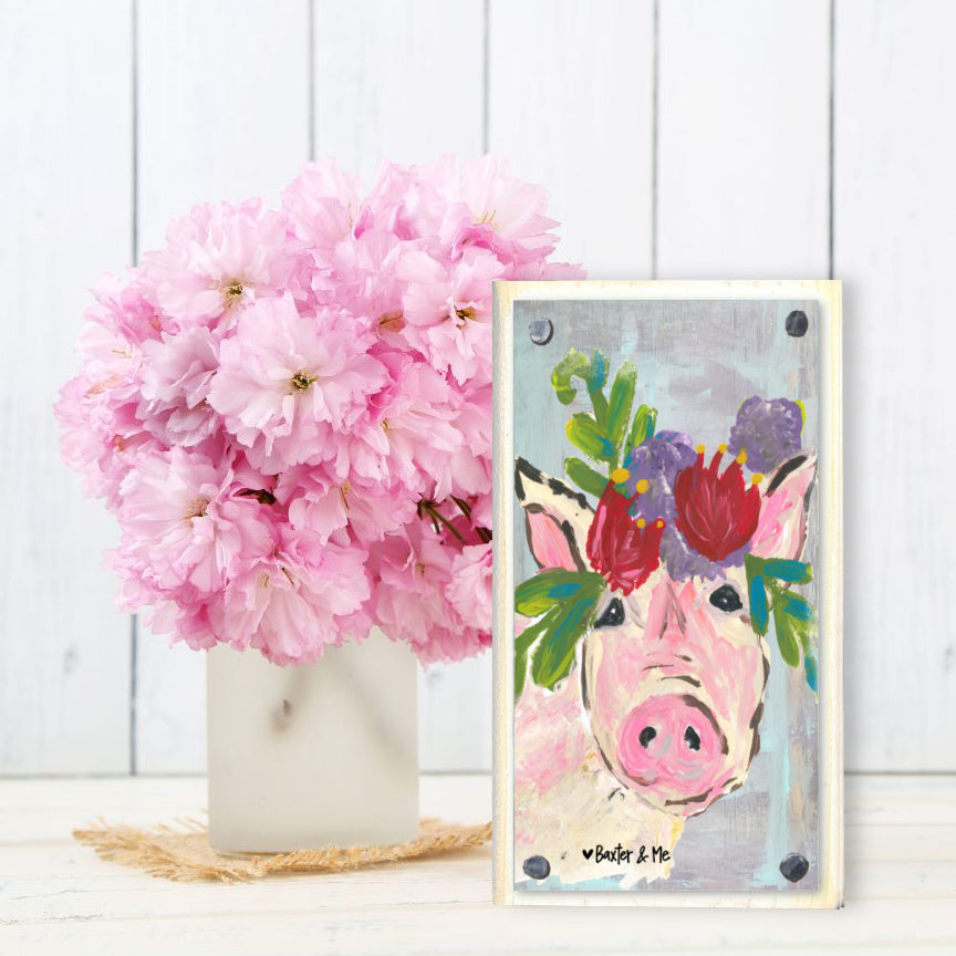Boho Pig Happy Block