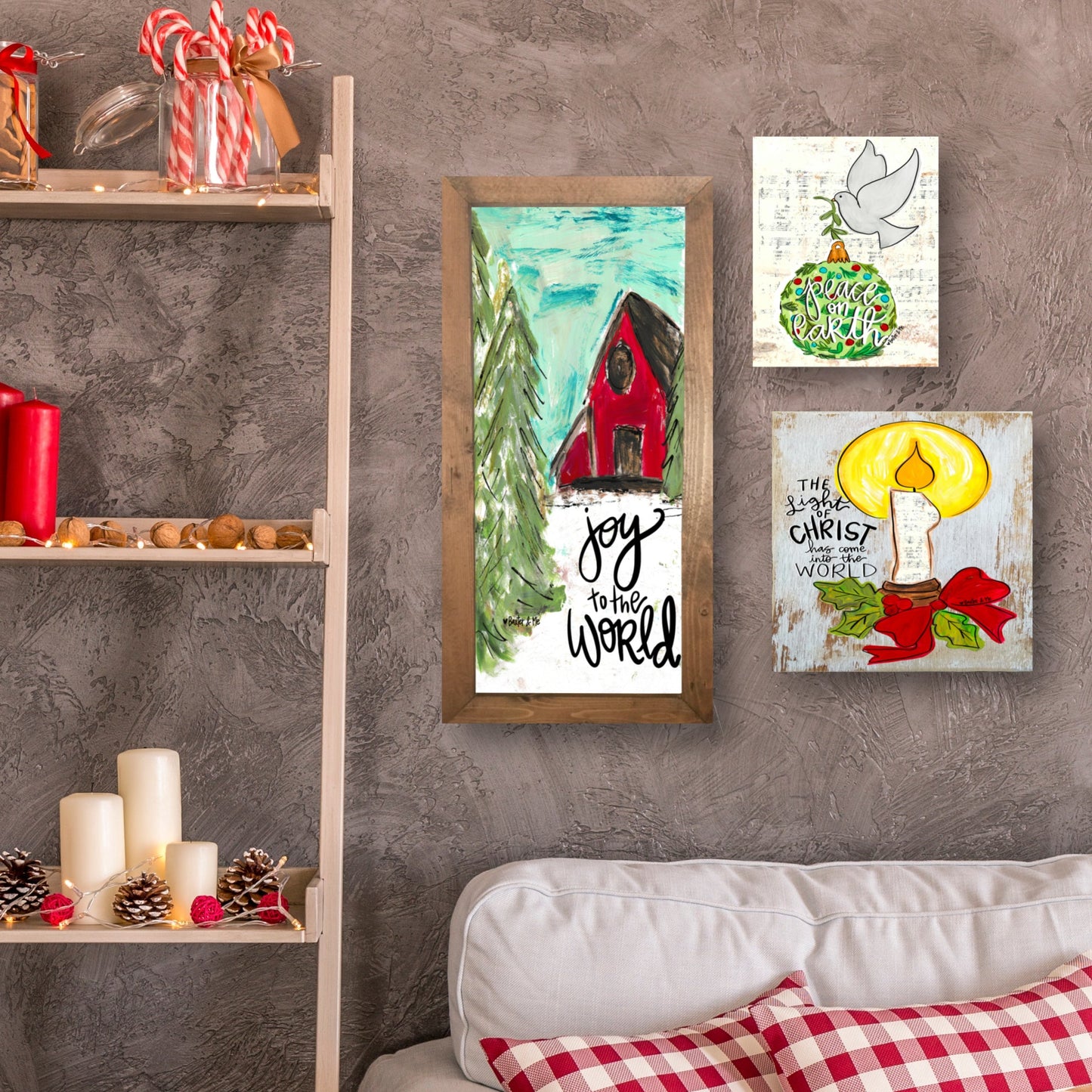 Joy to the World Barn Framed Art