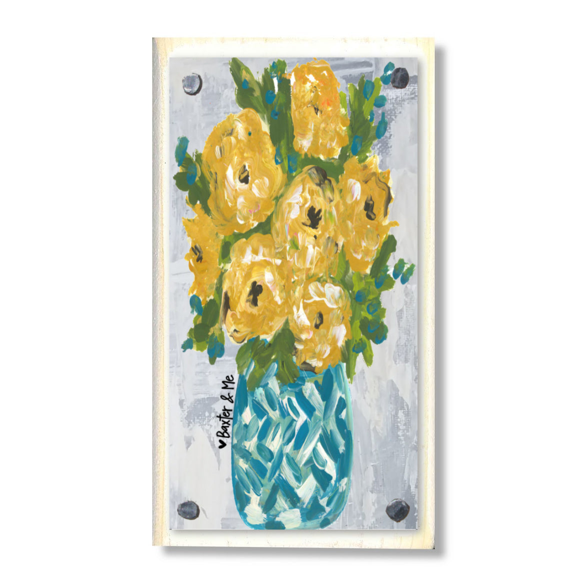 Yellow Florals Happy Block