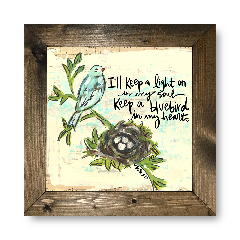 Bluebird In My Heart - Framed Art