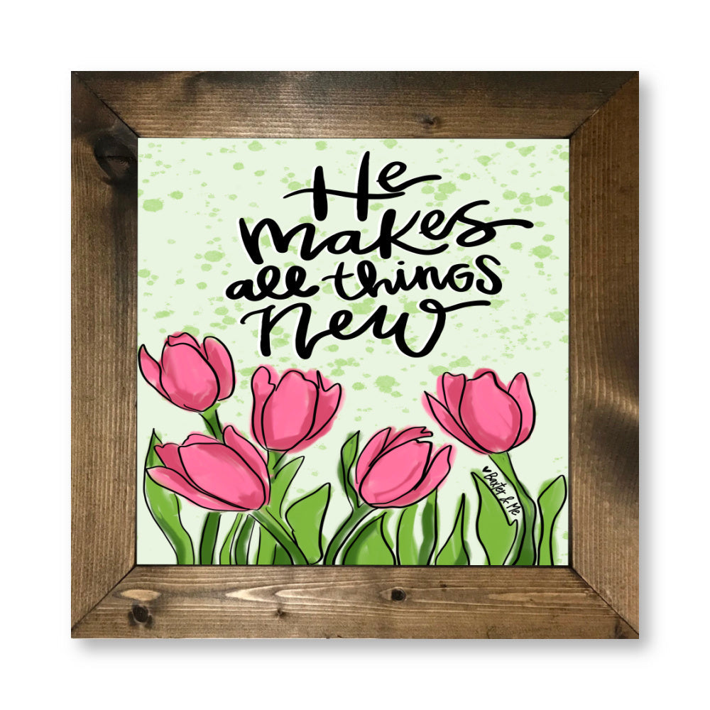 All Things New Tulips Framed Art