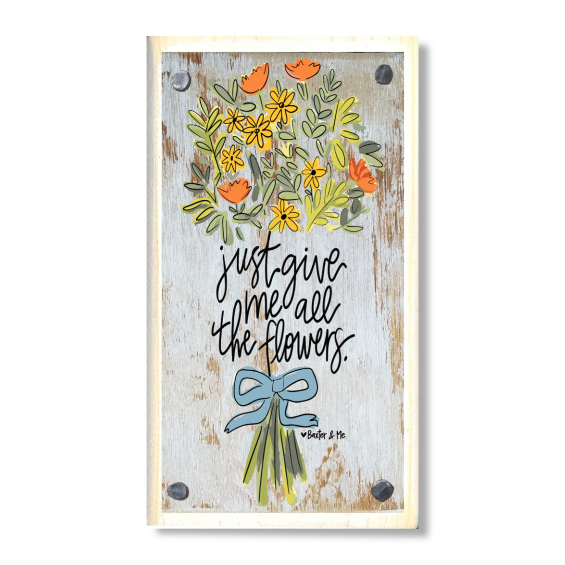 All The Flowers Happy Block