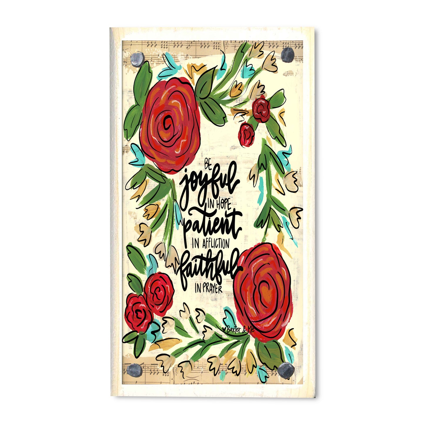 Joyful Patient Faithful Happy Block