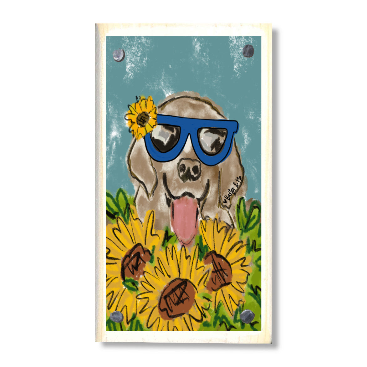 Sunflower Dog Happy Block