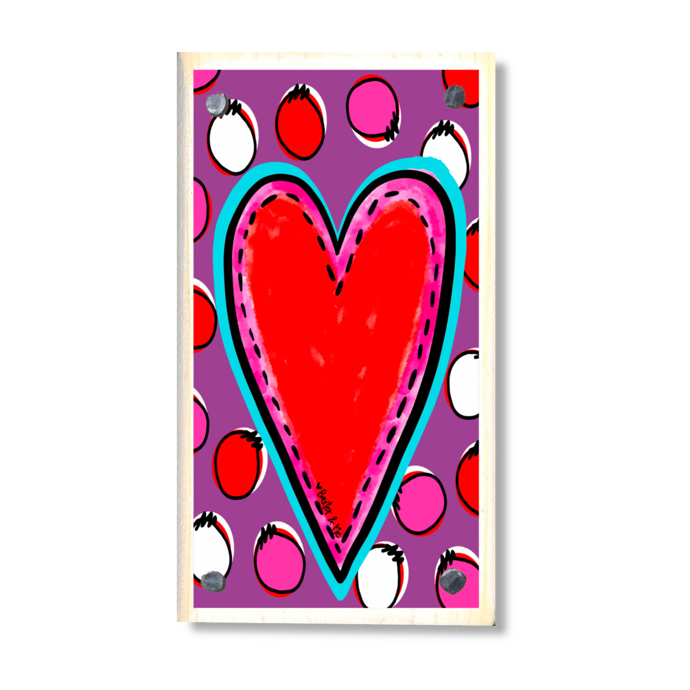 Purple Heart Happy Block