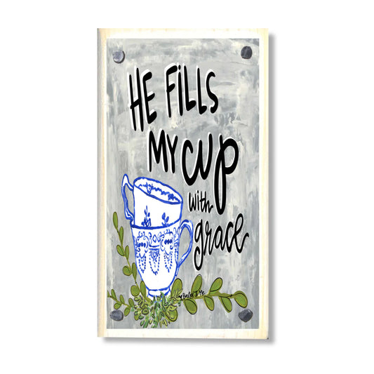 He Fills My Cup Happy Block
