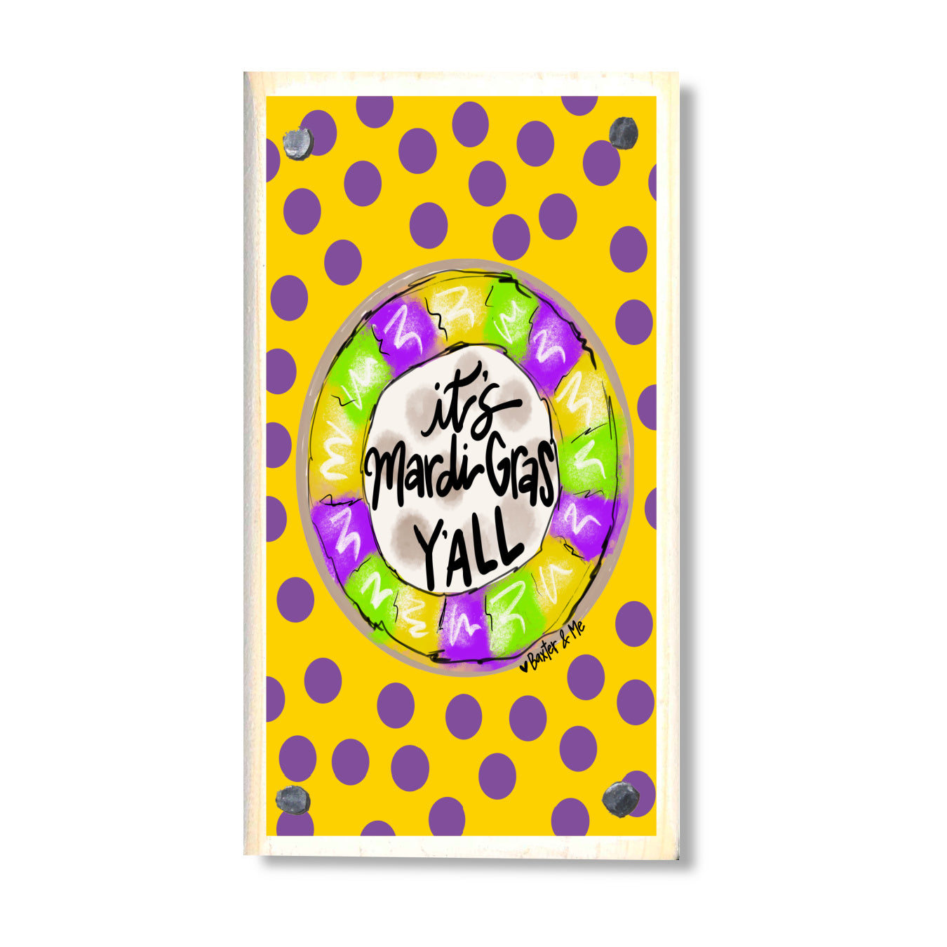 Mardi Gras Y'All Happy Block