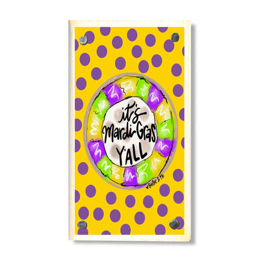 Mardi Gras Y'All Happy Block