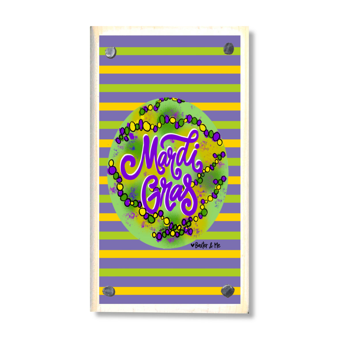 Mardi Gras Beads Happy Block