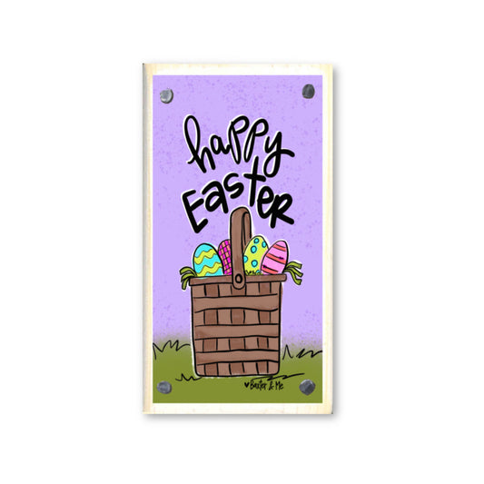 Purple Happy Easter Basket Happy Block