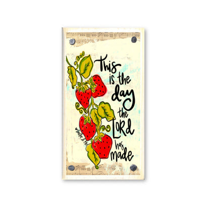 This is the Day Strawberry Vine Happy Block