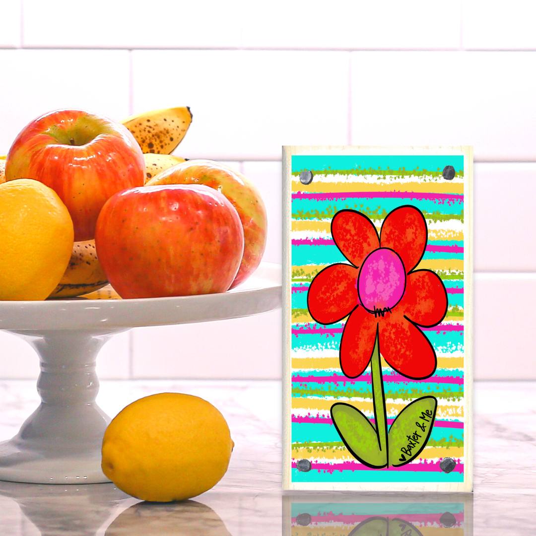 Colorful Flower Happy Block