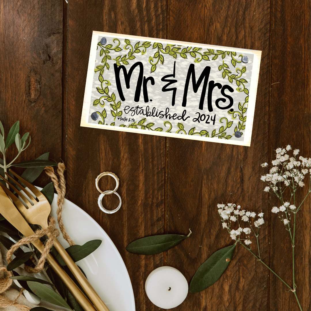 Mr & Mrs est 2024 Happy Block