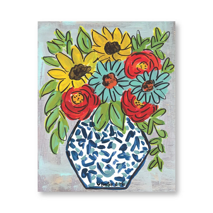 Blue Vase - Wrapped Canvas