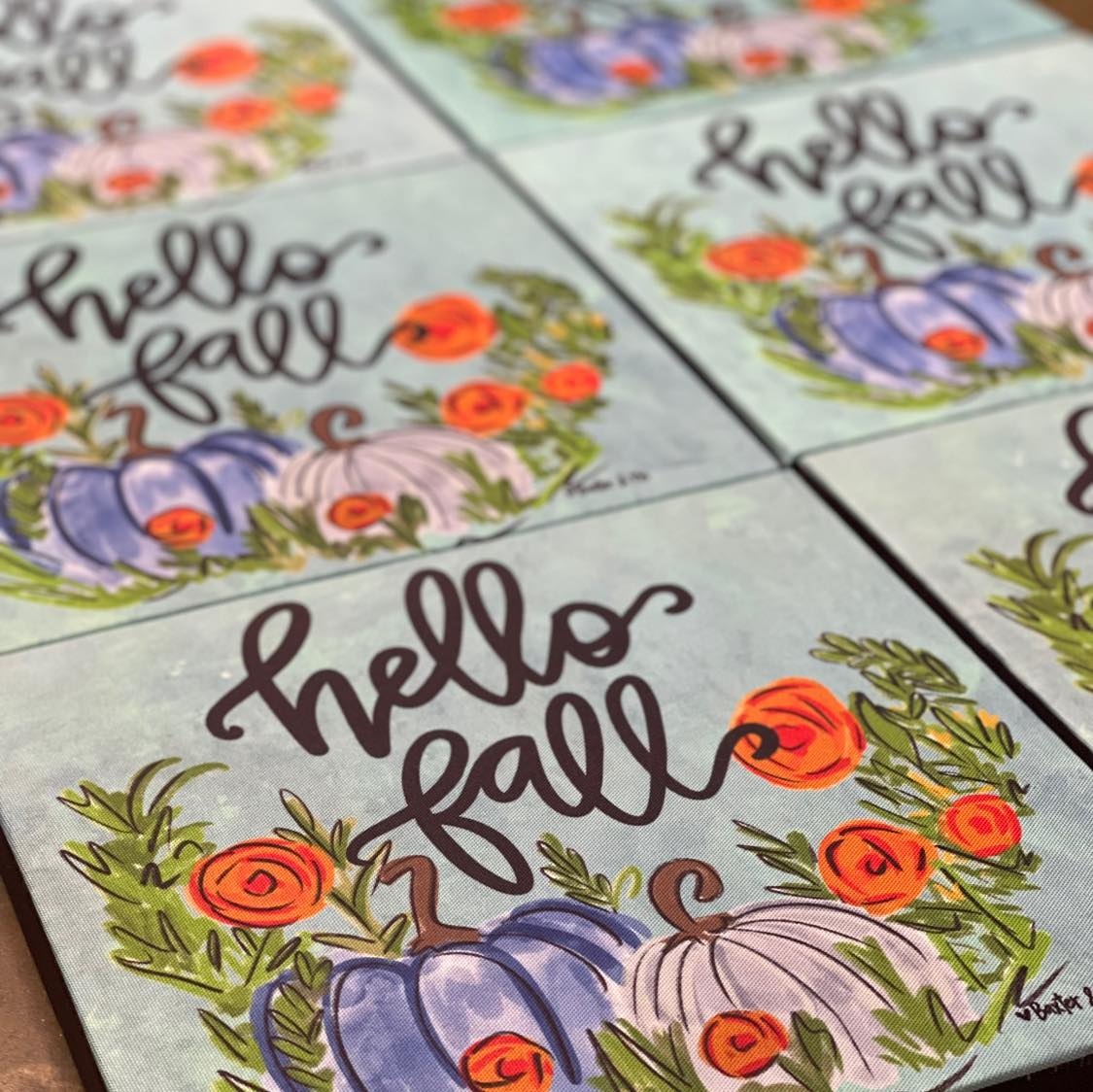 Hello Fall - Wrapped Canvas