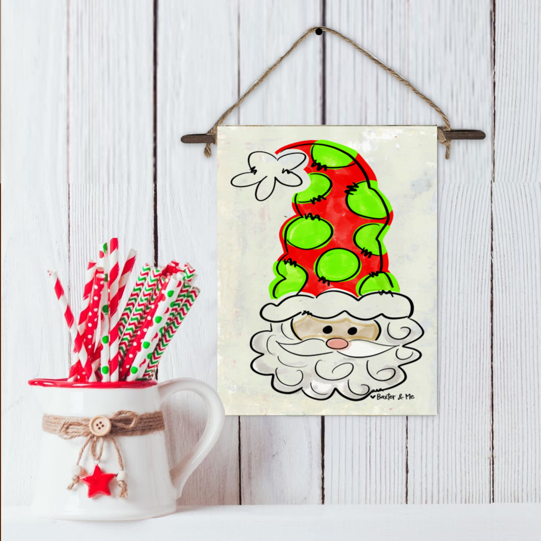 Santa With Tall Hat Mini Wall Hanging