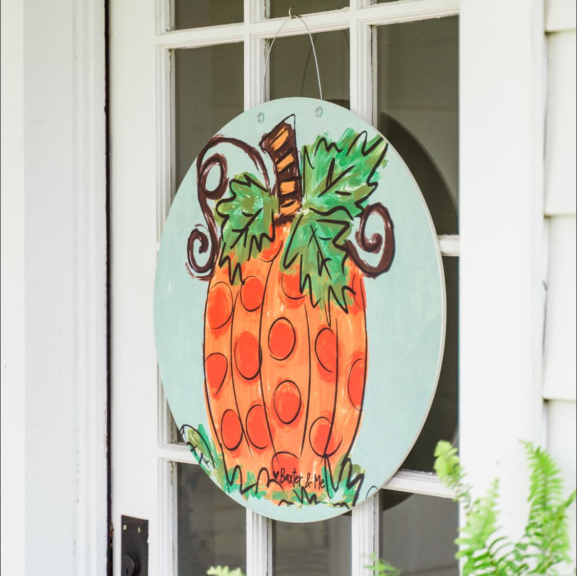 Polka Dot Pumpkin Door Hanger