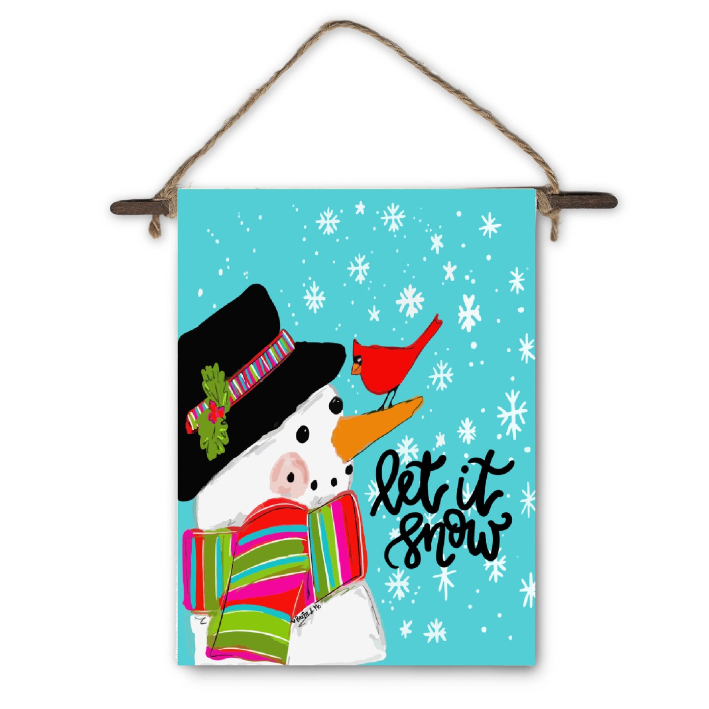 Let it Snow Snowman Mini Wall Hanging
