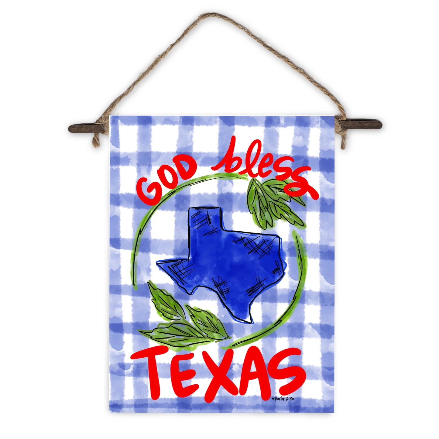 God Bless Texas Mini Wall Hanging