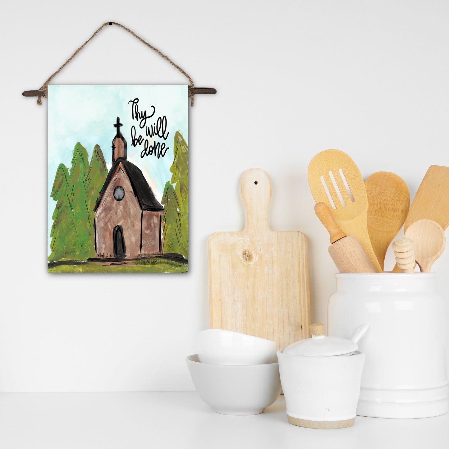 Thy Will be Done Church Mini Wall Hanging