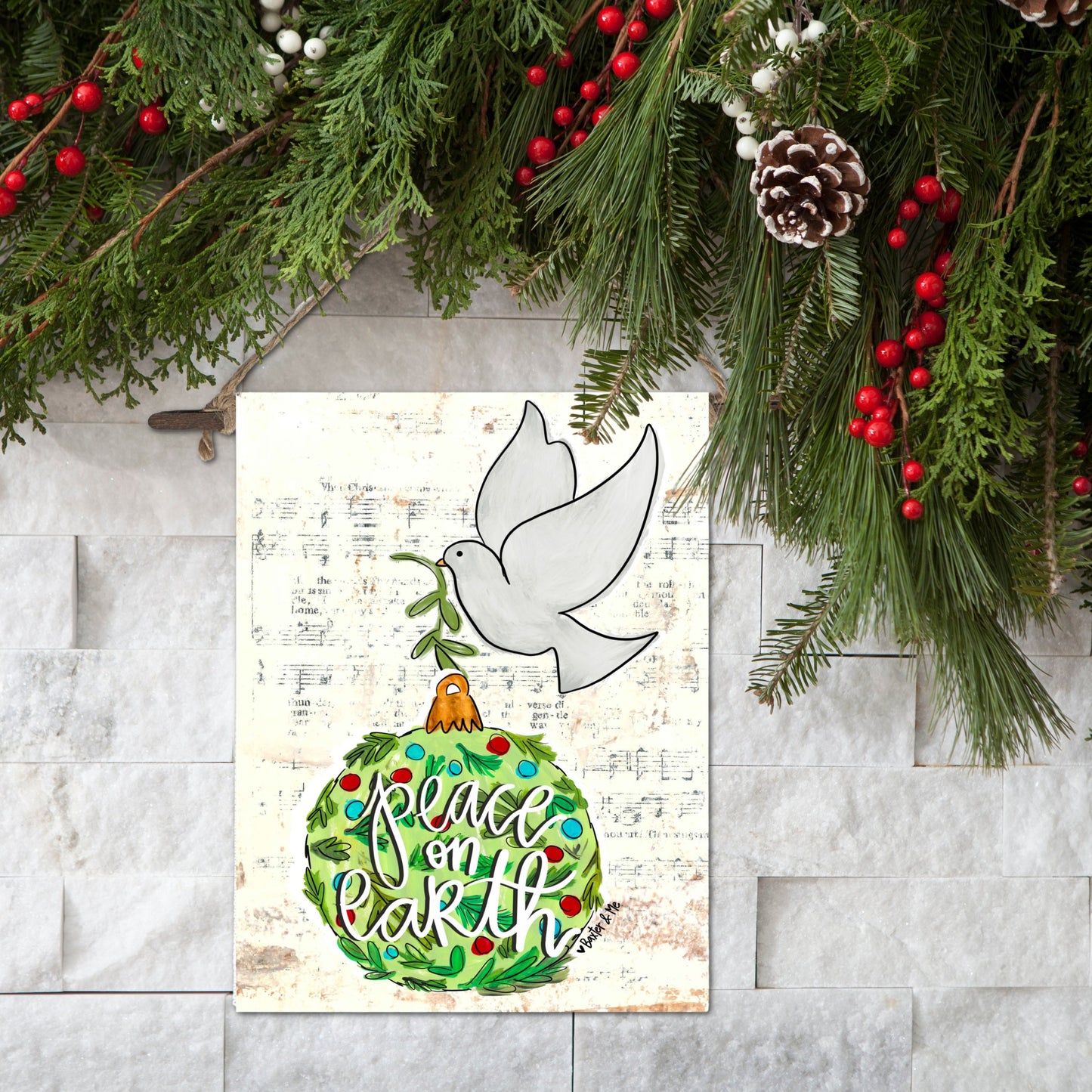 Peace on Earth Dove Ornament Mini Wall Hanging