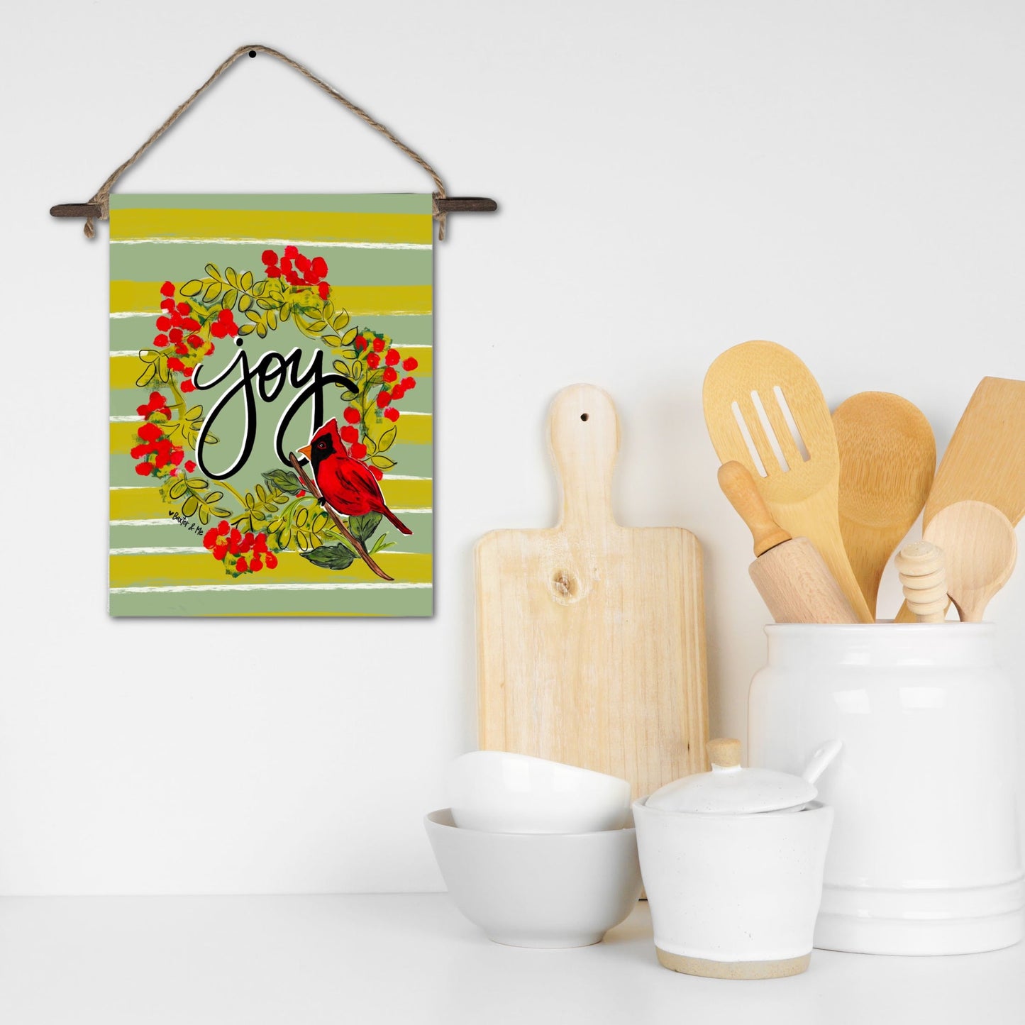 Joy Cardinal Mini Wall Hanging