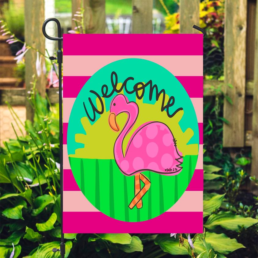 Flamingo Garden Flag