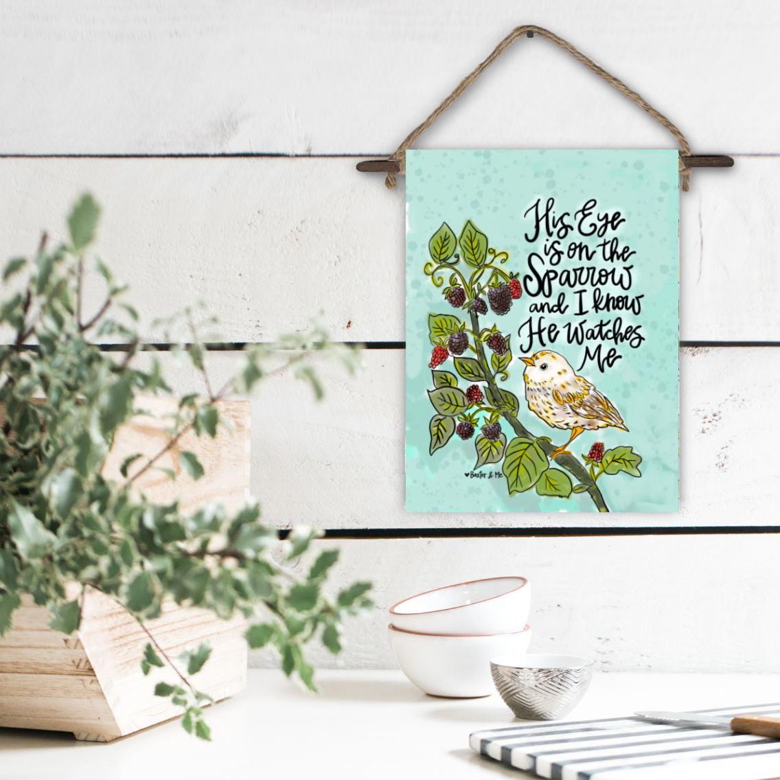 His Eye is on the Sparrow Mini Wall Hanging