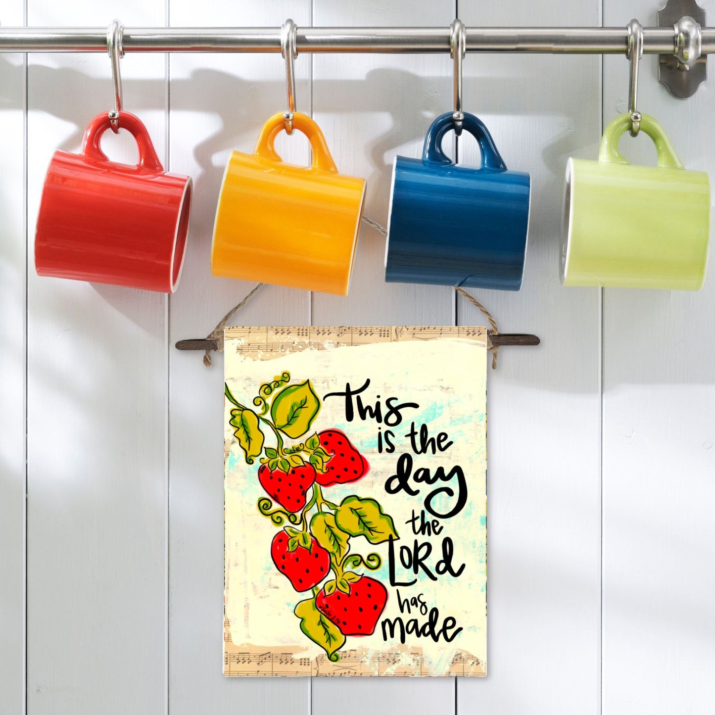 This is the Day Strawberry Vine Mini Wall Hanging