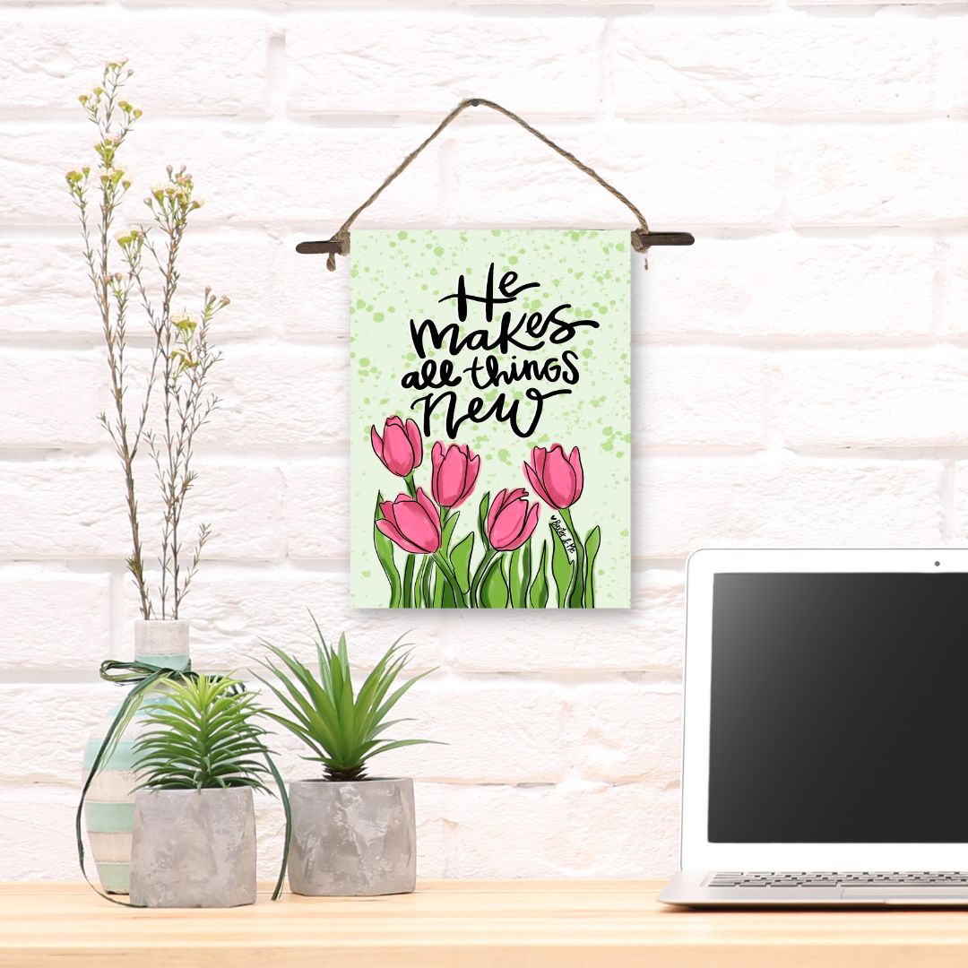 All Things New Tulips Mini Wall Hanging