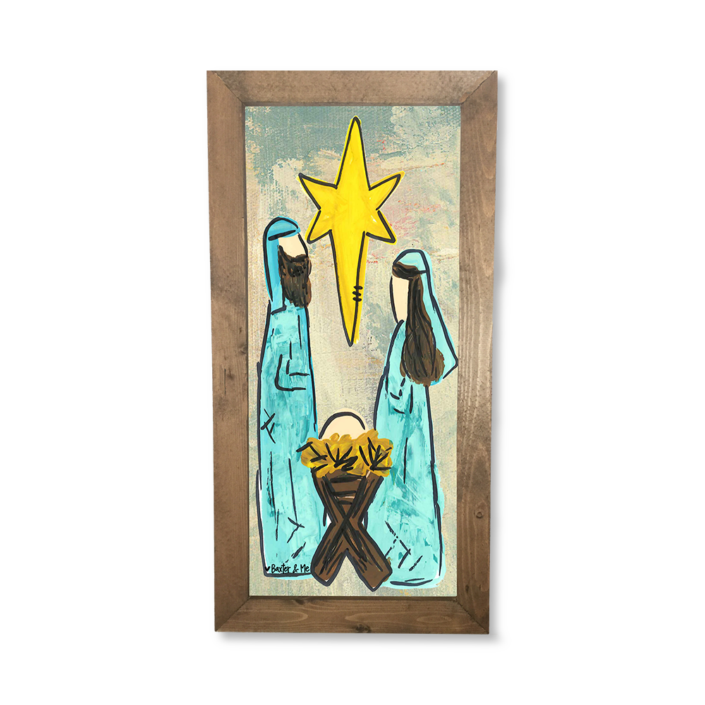 Blue Nativity - Framed Art