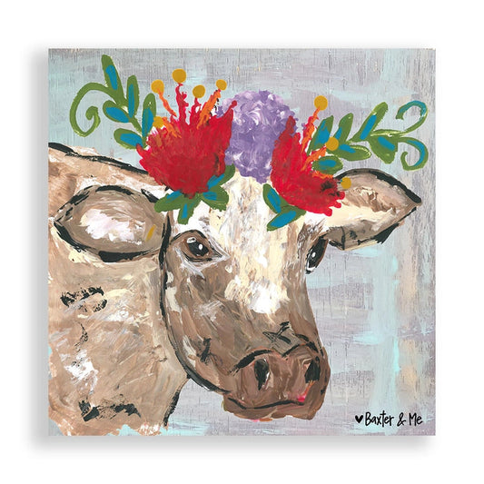 Boho Cow - Wrapped Canvas