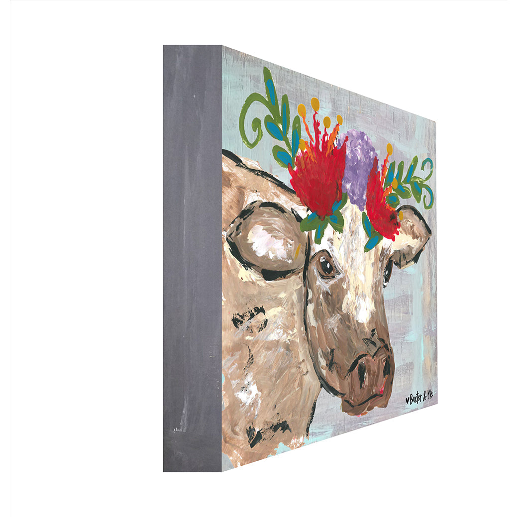 Boho Cow - Wrapped Canvas